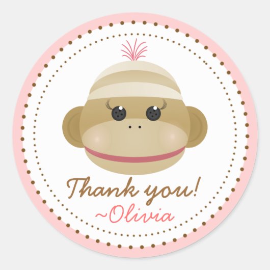 Sock Silly Monkey Girl Stickers Favonalized (Devant)