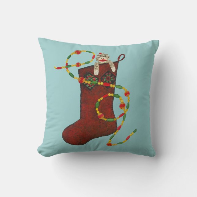 Sock Singe Noël Américain MoJo Coussin (Recto)
