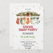 Sock Swap Christmas Party Invitation (Devant / Derrière)