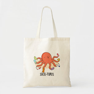 Sock-topus Funny Octopus met Sokken Pun Tote Bag