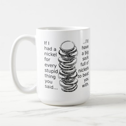 Sock vol Nickels Funny Mug Koffiemok (Links)