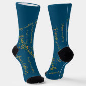 Socken mit goldener Schrift Happy Everything Sokken (Gebogen)