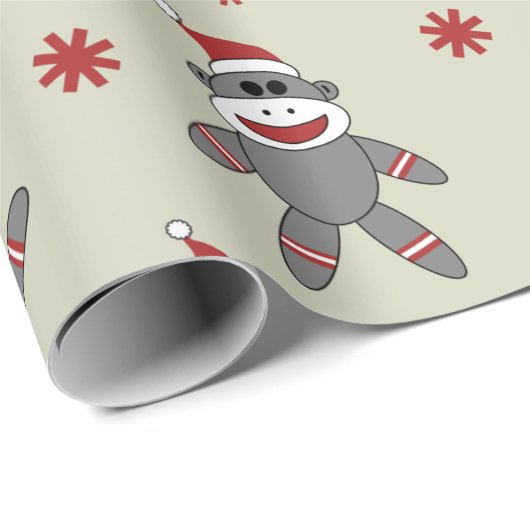 Socket-aap met kerstkerstFeestdagen met kerstmis Cadeaupapier (Rol Hoek)