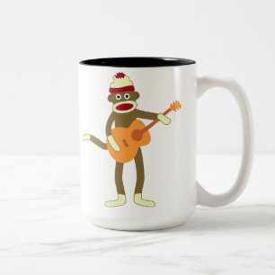 Socket Monkey Aoustic Guitar Tweekleurige Koffiemok
