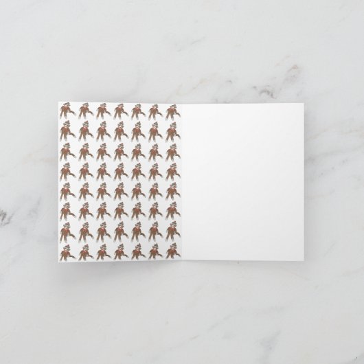 Socket Monkey-briefkaart Bedankkaart (Binnen)