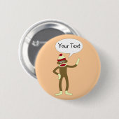 Socket Monkey  Comic Speech Bubble Ronde Button 5,7 Cm (Voorkant /achterkant)