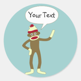 Socket Monkey  Comic Speech Bubble Ronde Sticker