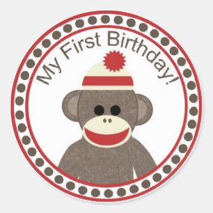 Socket Monkey First Birthday sticker