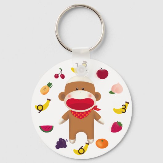 Socket Monkey Fruit Basket Sleutelhanger (Voorkant)