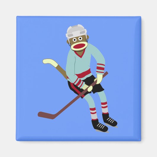 Socket Monkey Hockey Player Magneet (Voorkant)