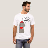 Socket Monkey "I Throw Poop" design-Schattig T-shirt (Voorkant volledig)