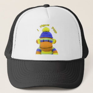 Socket Monkey "I Throw Poop" design-Schattig Trucker Pet