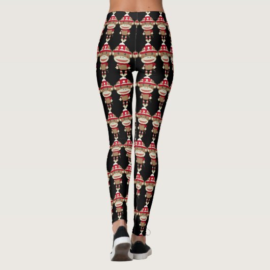 Socket Monkey Unieke Retro Pant Aangepast Leggings (Achterkant)