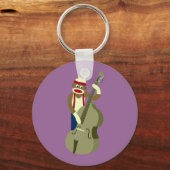 Socket Monkey Upright Bass Player Sleutelhanger (Voorkant)