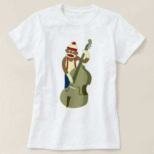 Socket Monkey Upright Bass Player T-shirt
