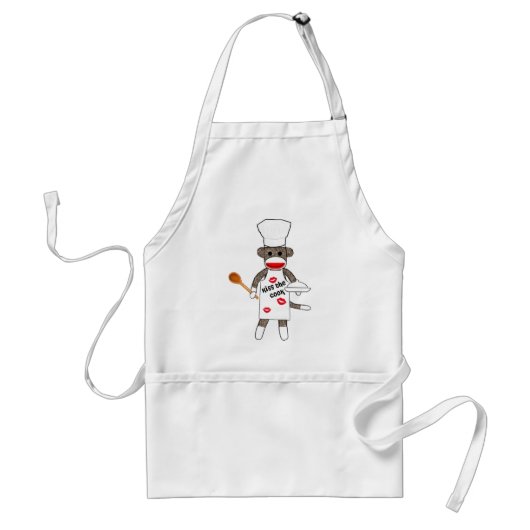 Sockmonkey Cook - Apron Standaard Schort (Voorkant)