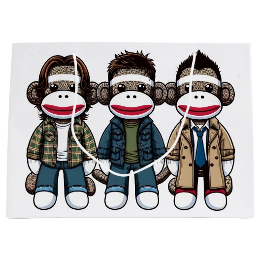 SockMonkey Hunter Brothers en hun Angel Friend Groot Cadeauzakje (Voorkant)