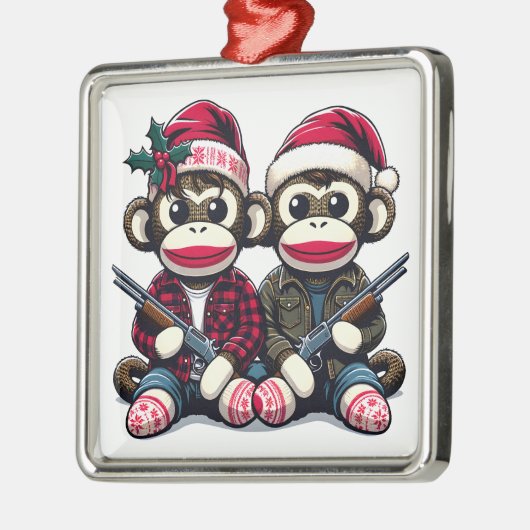 SockMonkey Hunter Brothers en hun Angel Friend Metalen Ornament (Links)