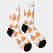 Socks Orange Butterfly Design Sokken (Rechts)