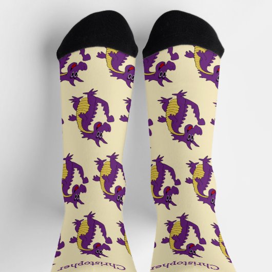 Socks Purple Dragon Design Sokken (Top)
