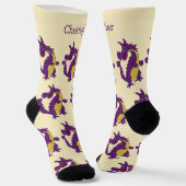 Socks Purple Dragon Design Sokken (Gebogen)