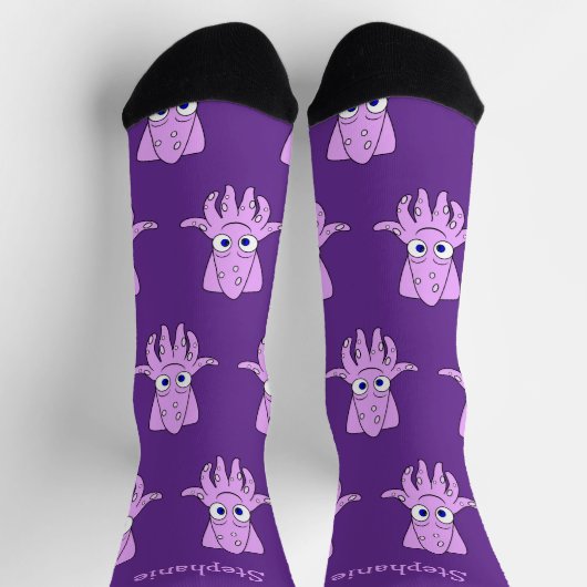 Socks Purple Squid Design Sokken (Top)