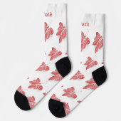 Socks Red Butterfly Design Sokken (Links)