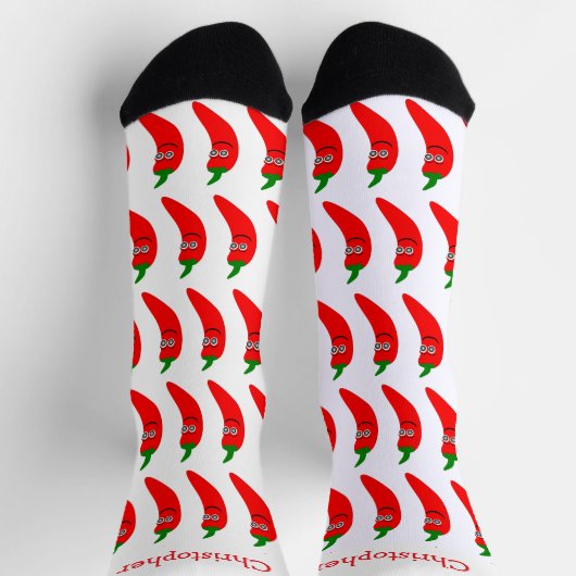 Socks Red Chili Pepper Design Sokken (Top)