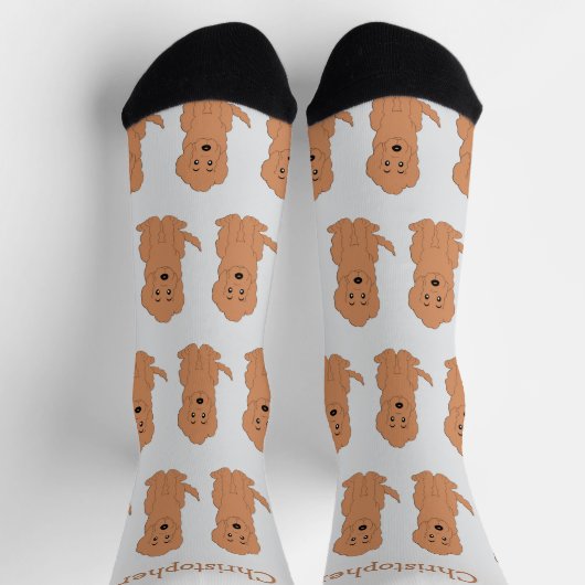 Socks Red Goldendoodle Design Sokken (Top)