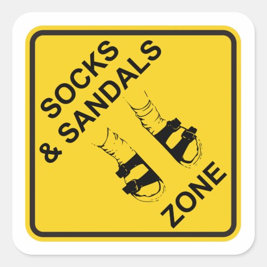 Socks & Sandals Zone Vierkante Sticker (Voorkant)