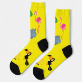 Socks with cartoon African animals Sokken (Links)