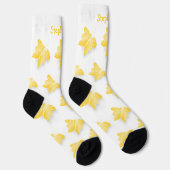 Socks Yellow Butterfly Design Sokken (Rechts)