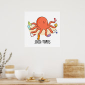 Socktopus Funny Octopus met Sokken pun Poster (Keuken)