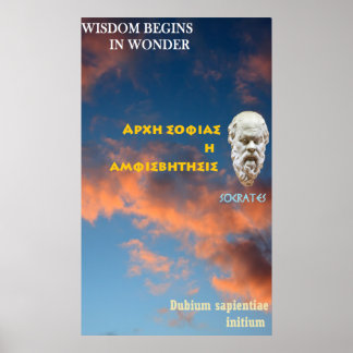 SOCRATES beroemd citaat - Het Wisdom begint met ve Poster