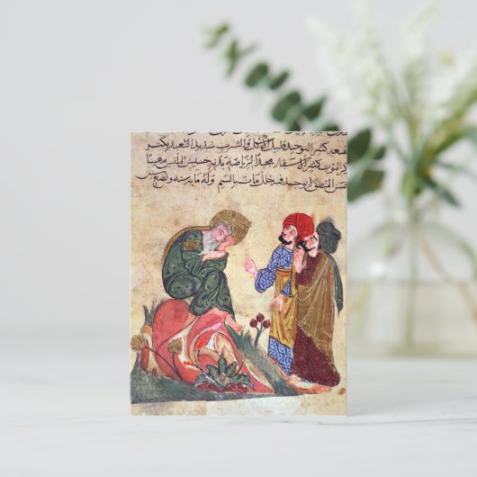 Socrates en zijn studenten briefkaart (Staand voorkant)