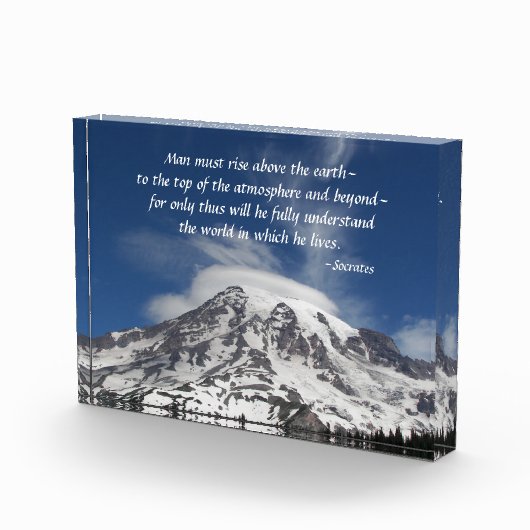 Socrates filosofische citaat Mount Rainier Fotoblokken (Rechts)
