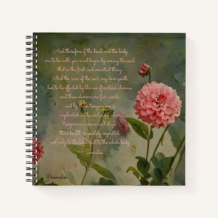 SOCRATES Health Quote Schattige Roze Bloemen Journ Notitieboek