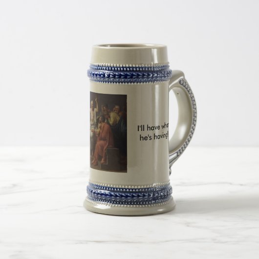 SOCRATES "Ik zal hebben wat hij heeft" Stein Bierpul (Voorkant rechts)