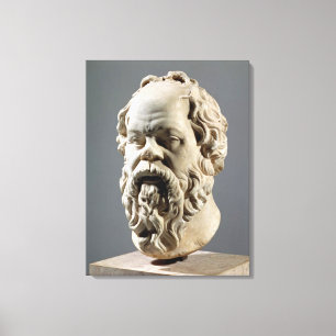 SOCRATES, marmerkop, kopie van een brons van de Canvas Afdruk