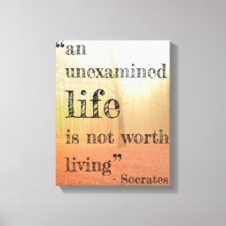 Socrates' "Ononderzocht Leven" Quote Canvas (Herfs Afdruk