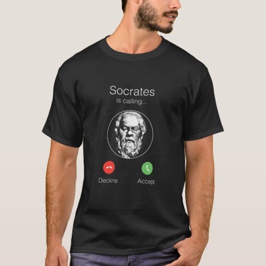 SOCRATES roept de Griekse filosofie op T-shirt (Voorkant)