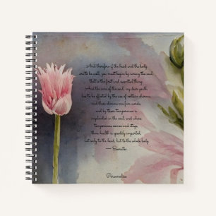 Socrates Soul Health Quote Pink Flower Journal Notitieboek