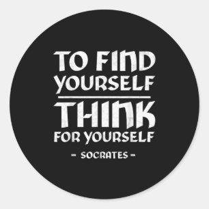 Socrates' zelfbewustzijn stoïcisme citeert de Grie Ronde Sticker