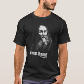 Socrates Zelfkennis Quote Ken Uzelf Grieks P T-shirt (Voorkant)
