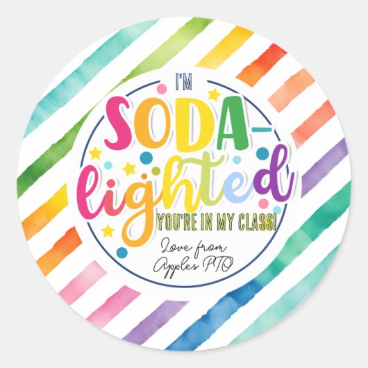 soda - autocollant carré d'appréciation léger (Devant)