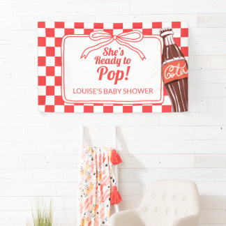 Soda Baby Shower Ze staat op het punt om te baren Spandoek
