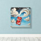 Soda in een bewolkte lucht canvas afdruk (Insitu (Houten vloer))