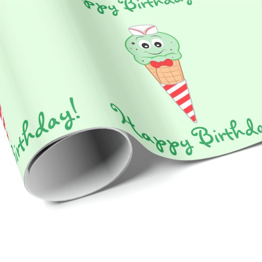 Soda Jerk Ice Cream Cone met Mint Chocolate Chip Cadeaupapier (Rol Hoek)