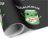 Soda-licious Funny Soda Pop Pun Dark BG Cadeaupapier (Rol Hoek)