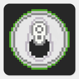 Soda Pop can Pixel Art - Green Vierkante Sticker